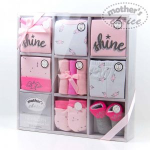 Mother's Choice 10 Pieces Gift Set- Hat, Mitten, Socks, Bodysuit, Pant, Full sleeves tshirt, Wash clothes