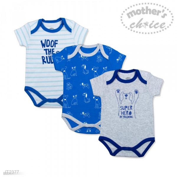 Mother's-Choice-Super-Hero-In-Training-3-Pack-Short-Sleeve-Bodysuits Mother's Choice Super Hero In Training - 3 Pack Short Sleeve Bodysuits