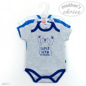 Mother's Choice Super Hero In Training - 3 Pack Short Sleeve Bodysuits