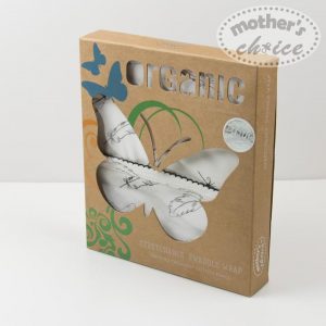 Organic cotton baby summer blanket in white.