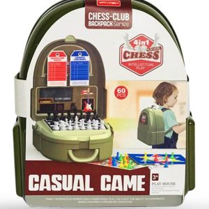 Indoor and Outdoor chess game for back packers. Kids chess game with back pack. 4 in 1 game